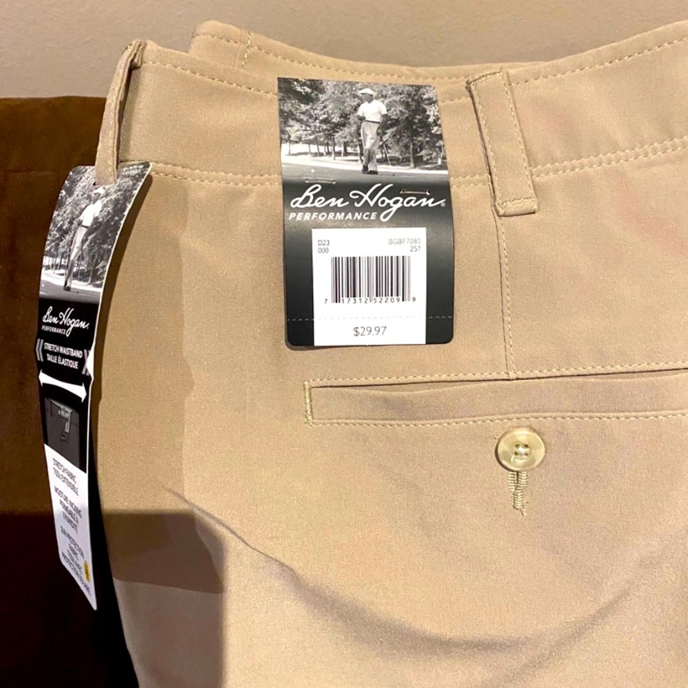 Ben Hogan khaki performance stretch pants 42/30 beige